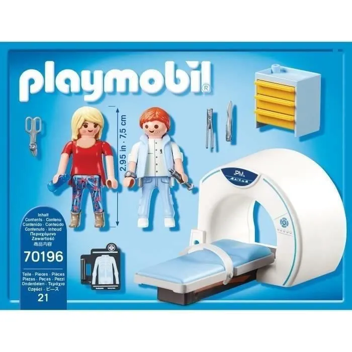 PLAYMOBIL - 70196 - City Life L'Hôpital - Salle de radiologie pour enfant de 4 ans et plus-1