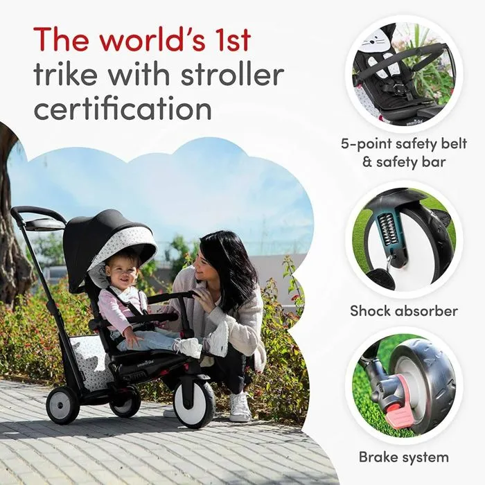 Tricycle - SmarTrike - STR 5 toTs Bunny noir/blanc - Pliant - Siège inclinable - Amortisseur avant-2