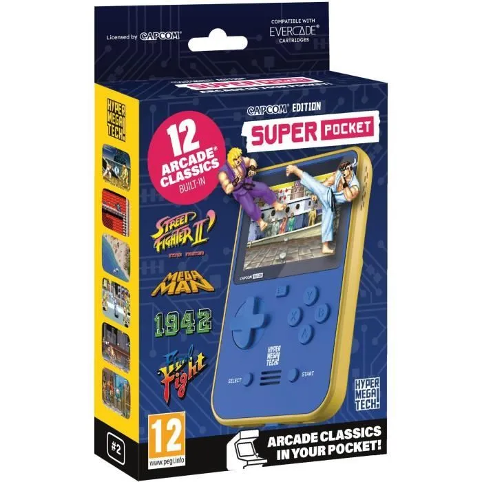 Console rétrogaming - JUST FOR GAMES - Capcom Super Pocket - 12 jeux classiques intégrés - Compatible Evercade-0