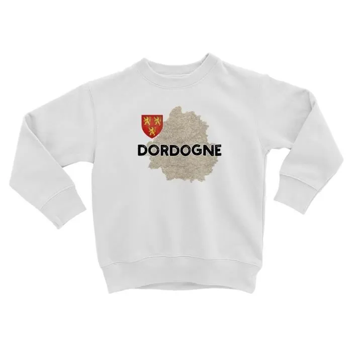 Sweatshirt Enfant Dordogne 24 Département Périgueux Carte Ancienne Rare-0