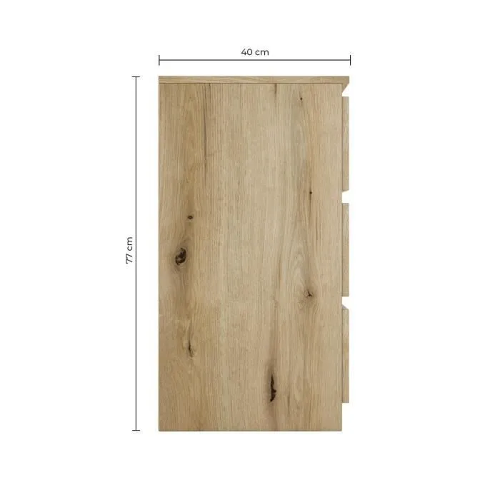 Commode - ASTER - 3 tiroirs - 70x40x77cm - Aspect bois - Contemporain-3