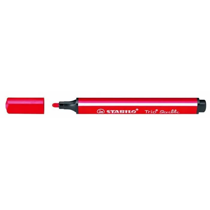 Feutre de coloriage - Trio Scribbi - Triangulaire - Pointe large - Rouge - Pour enfants à partir de 3 ans-0