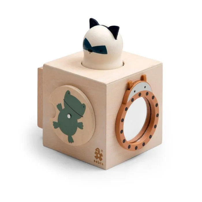 Cube d'activités bébé en bois Woodland - Sebra-0