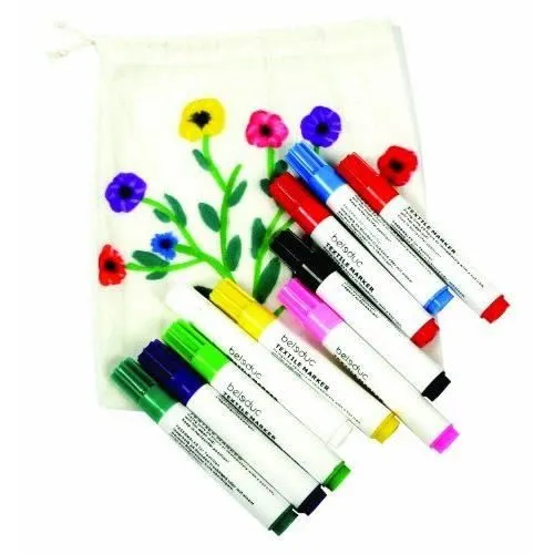 Feutres textiles - Beleduc - 40152 - Lot de 10 - Pointe ogive - 10 couleurs assorties-0