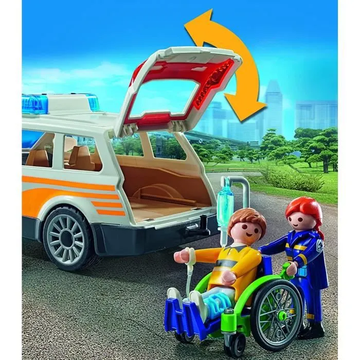 Véhicule - PLAYMOBIL - 71037 - Voiture de médecin urgentiste - 44 pièces - À partir de 4 ans-1