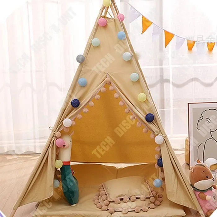TD® Tente de camping pour enfants, maison de jeu intérieure, petite maison, château de princesse, tente de pique-nique en plein air-3