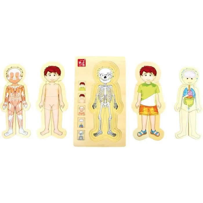 Puzzle anatomie en bois - HANDELSHAUS LEGLER - Garçon - Science et espace-0