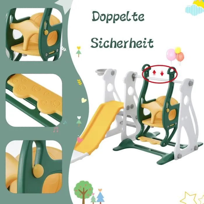 Toboggan pour enfants 4 en 1 - DREAMMESPACE - Vert - PP - 3-12 ans - 50 kg-2