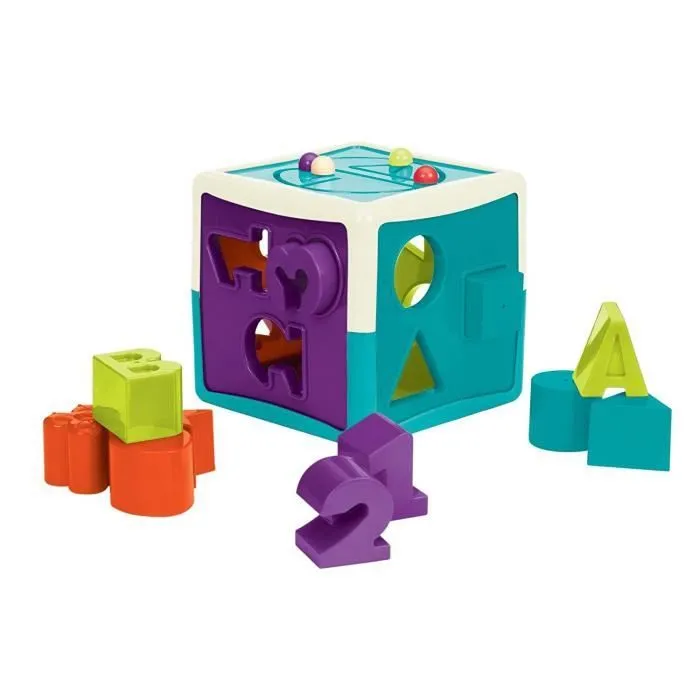 Jouet éducatif - Battat - Trieur de Forme Cube - Alphabet, Chiffres et Formes - Mixte 3 ans+-0