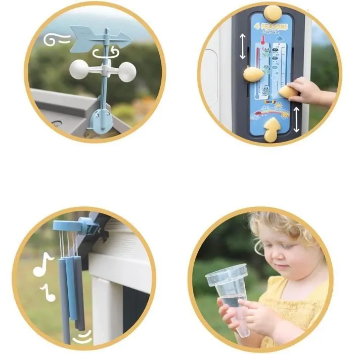 Smoby - Maison enfant 4 Saisons - Cabane éducative - Activités ludique sur le thème de la Météo - Fabriqué en France-1