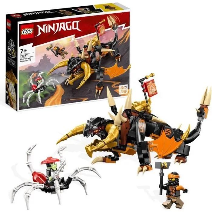 LEGO® NINJAGO 71782 Le Dragon de Terre de Cole – Évolution, Jouet avec 2 Minifigurines-0