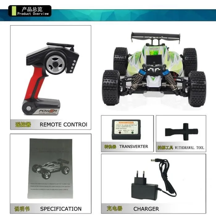 WLtoys A959-B 1/18 4WD Voitures RC 70 km/h-0