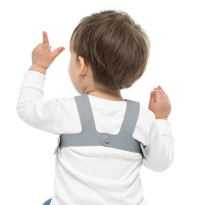 Bavoir récupérateur en silicone - Gris-1