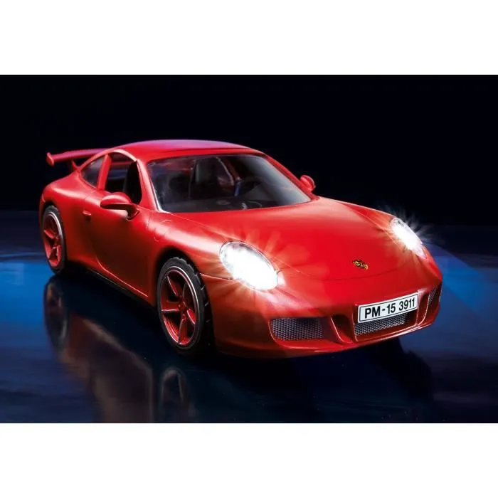 PLAYMOBIL - Atelier avec Voiture Porsche 911 Carrera S - Rouge et Noir - 5 pièces - City Life-2