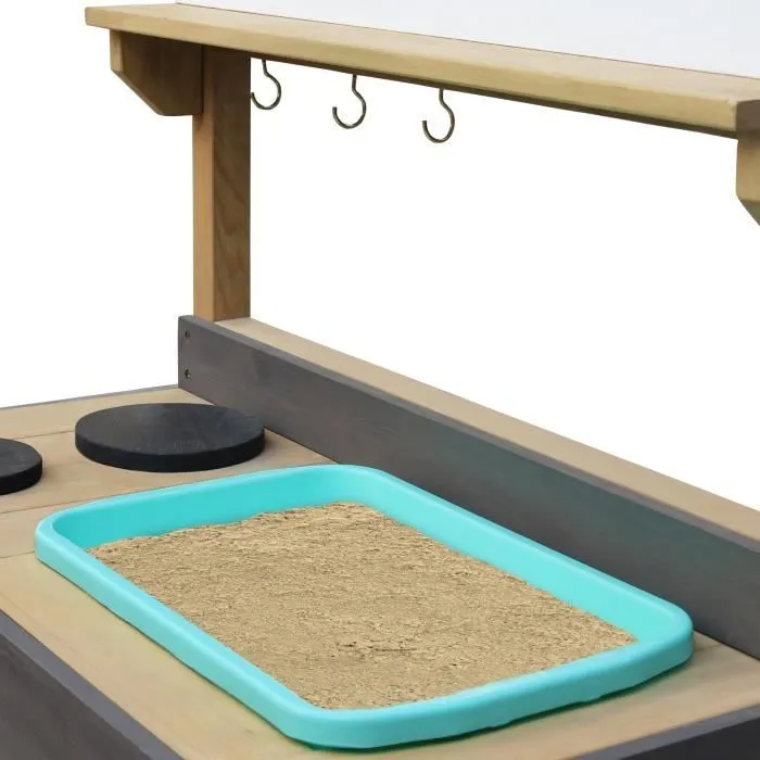 AXI Rosa Cuisine Enfant en bois | Cuisine de jeu multifonctionnelle | Jouet à sable & eau avec kit d'accessoires de 17 pièces-0
