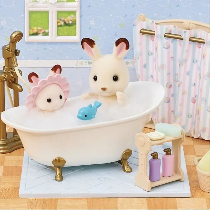 Le set baignoire et douche - SYLVANIAN FAMILIES - 5739 - Ensemble de salle de bain avec accessoires-1