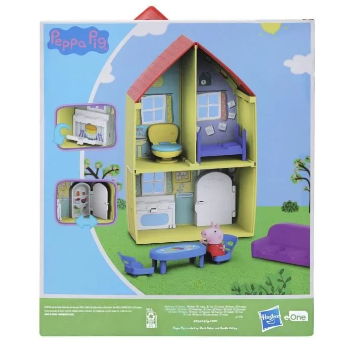 Peppa Pig La maison familiale de Peppa, Jouet pour enfants d'âge préscolaire, comprenant une figurine et 6 accessoires, dès 3 ans-5