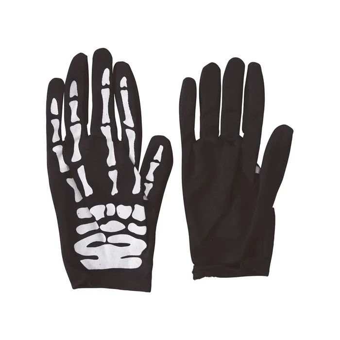Gants squelette noir et blanc enfant - Noir-1