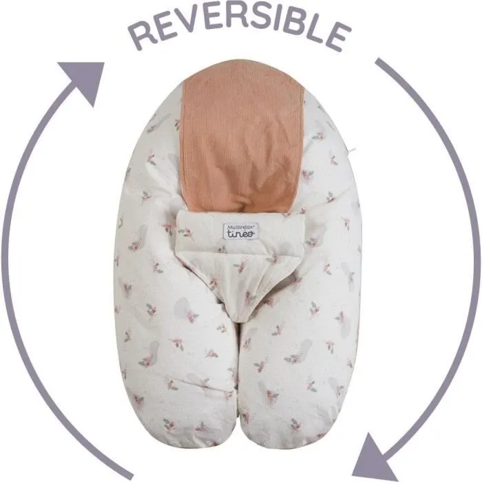 Coussin De Grossesse et D'allaitement TINEO 3 En 1 Multirelax éponge Rose-3
