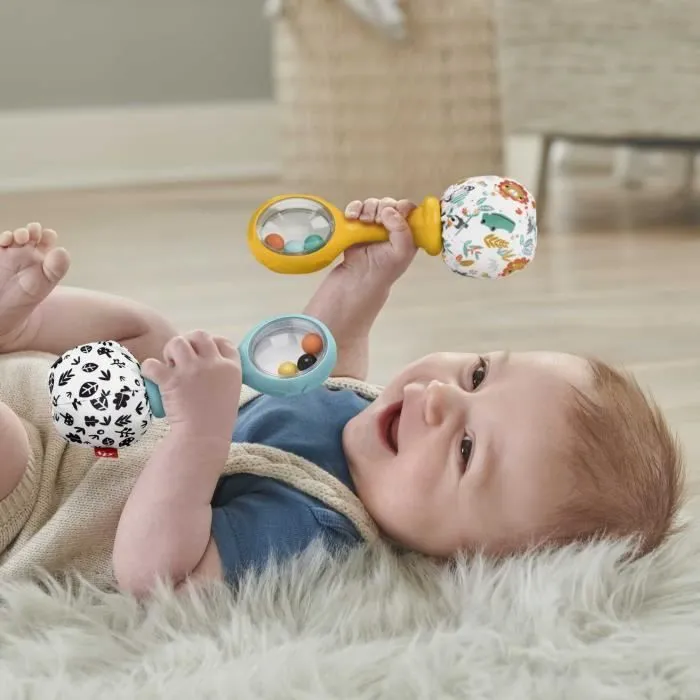 Fisher-Price-Mes Premiers Maracas-Jouet d’éveil 2 hochets dès 3 mois HMF34-1
