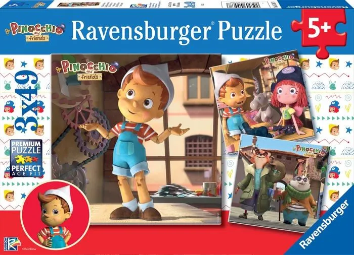 Puzzle Ravensburger - 05567 8 - Pinocchio 3 Puzzles de 49 pieces, , Multicolore-1