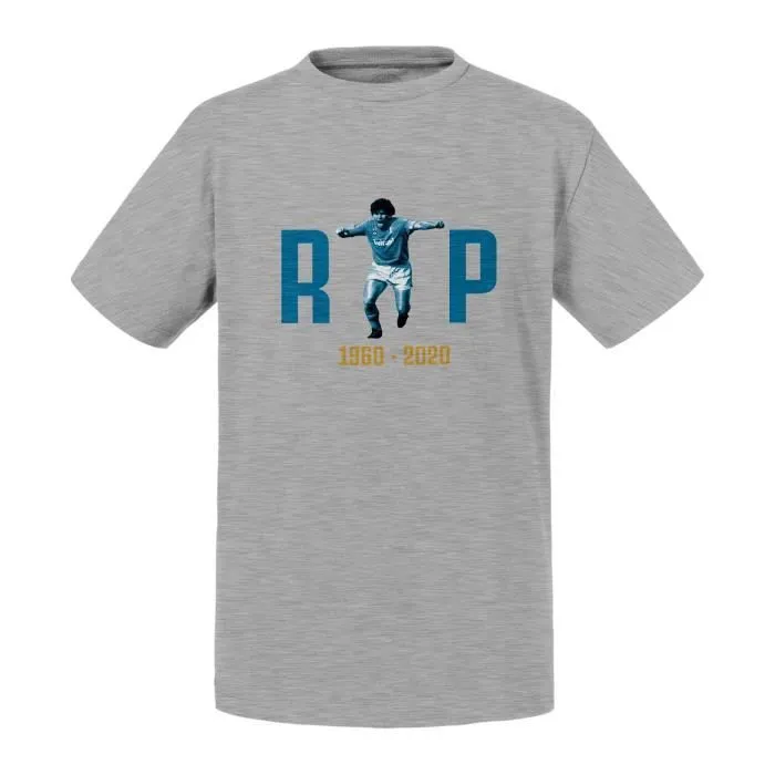 T-shirt Enfant Gris RIP Maradona 1960 - 2020 Argentine Football Naples-0
