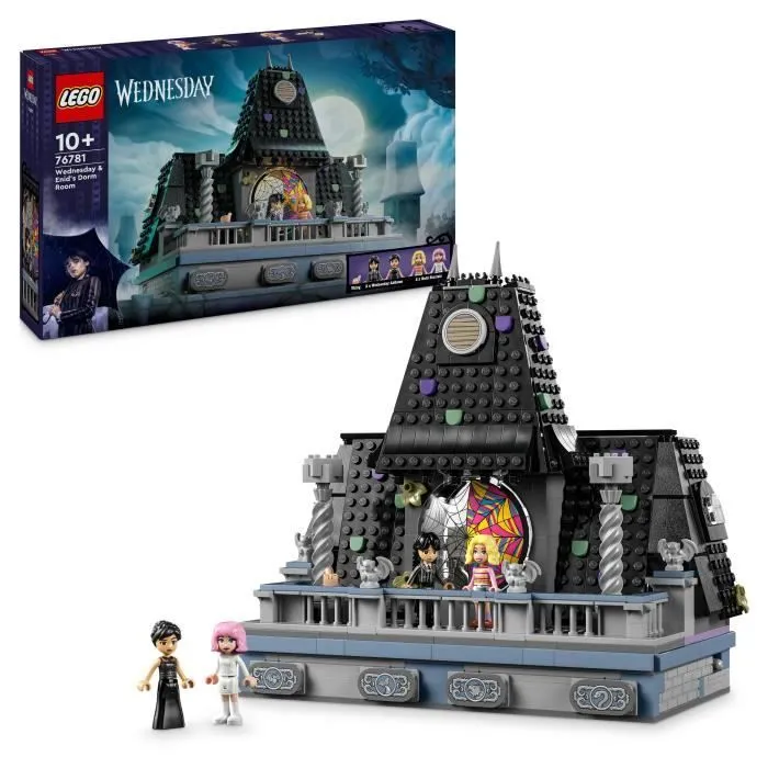 LEGO Mercredi 76781 La chambre de Mercredi et Enid - Cadeau Nevermore et 4 mini-poupées-0