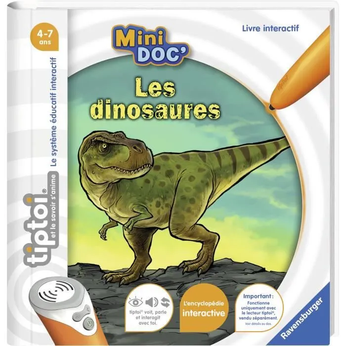 Livre électronique éducatif tiptoi® - Mini Doc' - Les dinosaures de Ravensburger-0