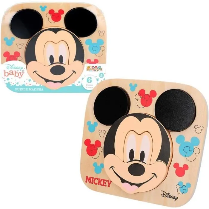 Disney Puzzle en Bois Mickey, 6 pièces (Colorbaby ) - 48700-0