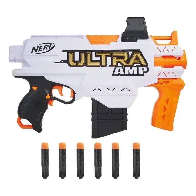 NERF - Ultra - Amp - Blaster motorisé - chargeur 6 fléchettes - 6 fléchettes - compatible uniquement avec fléchettes NERF - Ultra-0