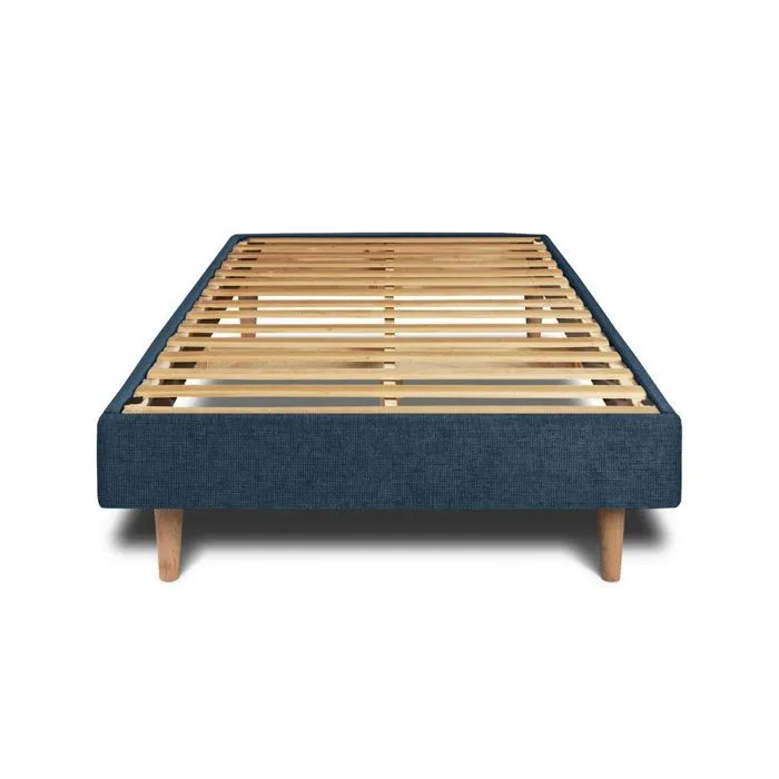 Lit 90x190cm - Bleu - Bois massif - Scandinave Moderne-2