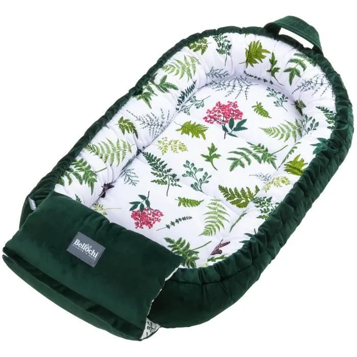 Bellochi Kit Nids Bébé 5 Pièces - Reducteur de Lit Bebe une Couverture de Bebe Cale Tete Bébé un Oreiller Plat - Nature-2