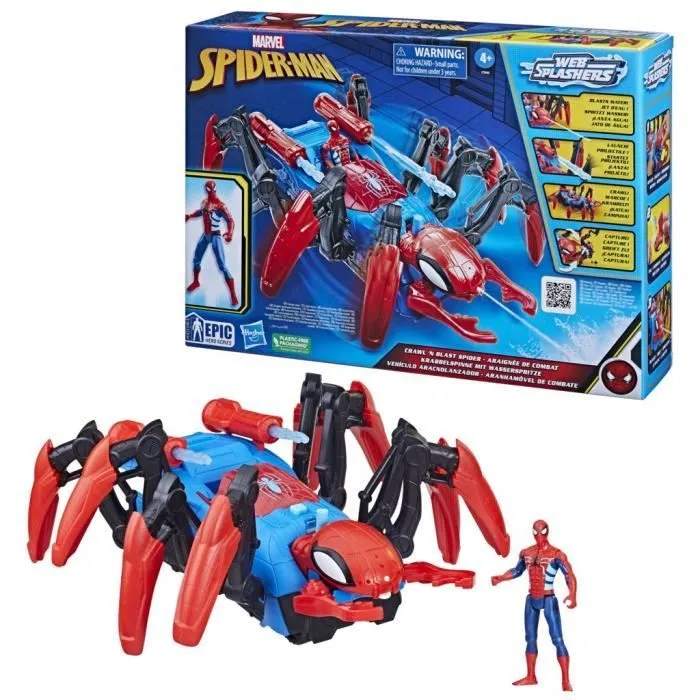 Figurine Spider-Man Véhicule Araignée de combat - Lance de l'eau et des projectiles - Dès 4 ans - HASBRO, Marvel-2