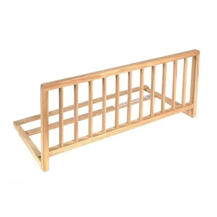 Barrière de Lit Nidalys Bois Naturel 120 CM Norme BS - Sécurité pour Bébé-0