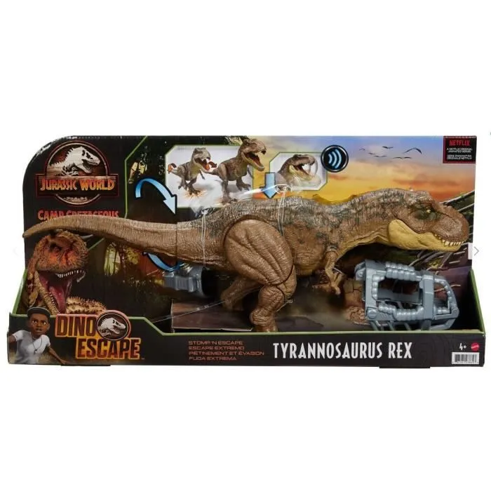 Figurine Tyrannosaure Stomp N' Escape T. Rex - Jurassic World - MATTEL - Figurine sonore et articulée-0