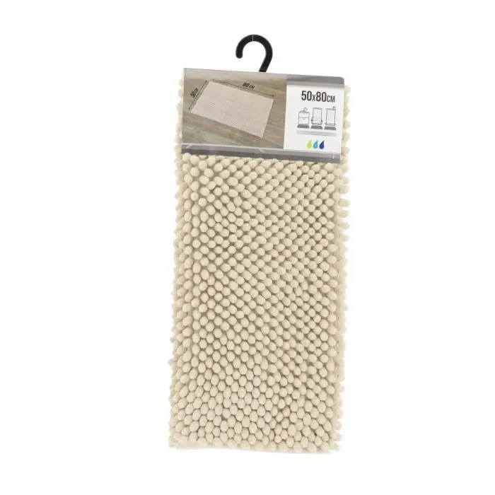 Tapis de salle de bain en Microfibre Boules Beige - TENDANCE - 50 x 80 cm - Anti-dérapant-0