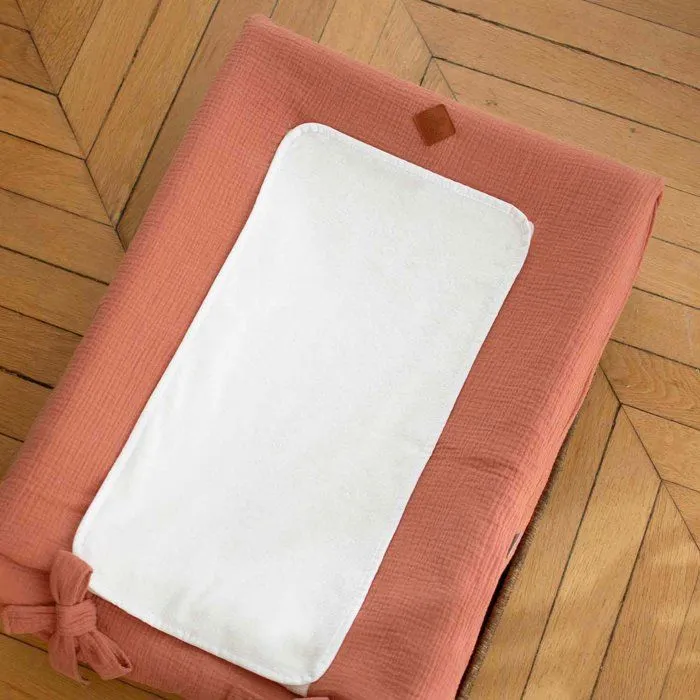 Housse de matelas à langer en gaze de coton, Jeanne Beige-1