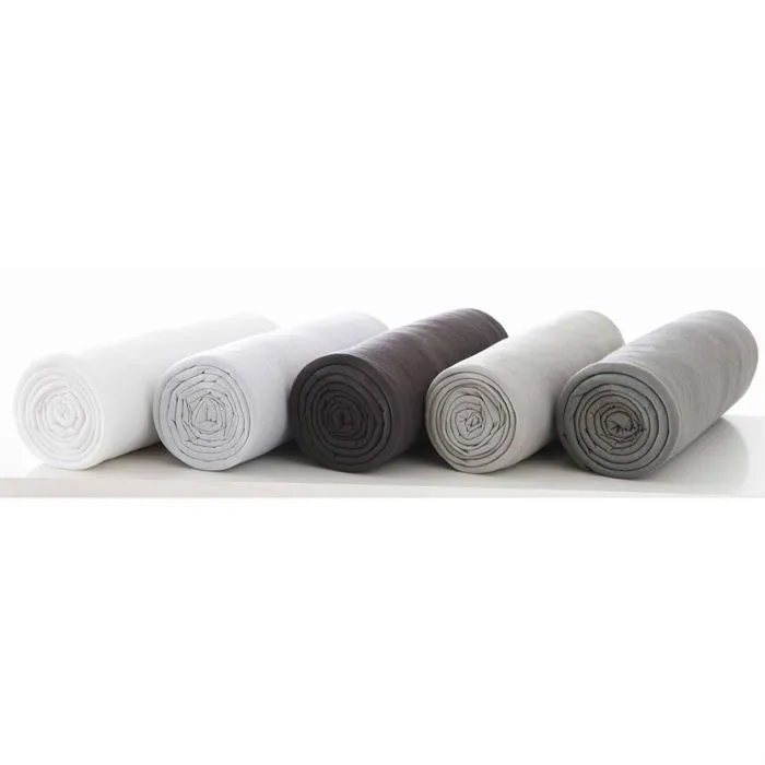 TODAY Drap Housse 140X190 2 personnes Jersey uni gris JERSEY TODAY-1