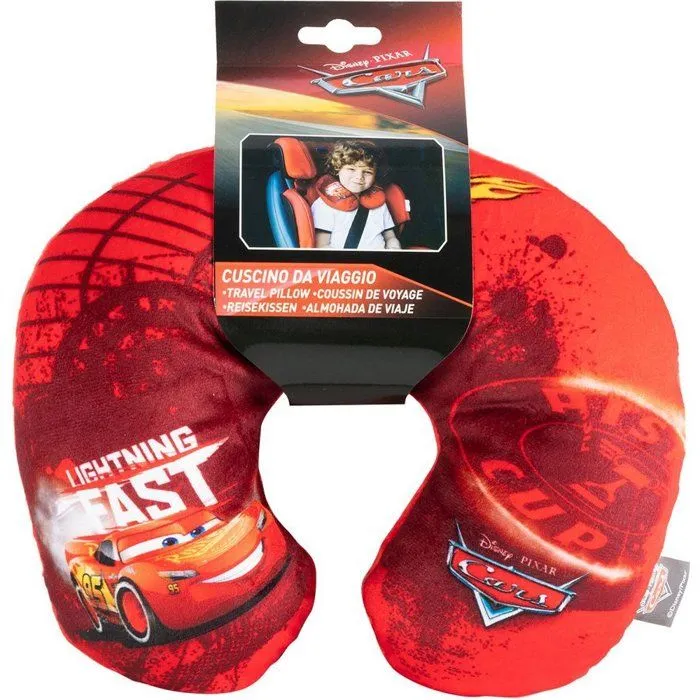 Coussin de voyage cervical - DISNEY - Cars - Tissu polyester - Dimensions 27x23x9 cm - Rouge-4