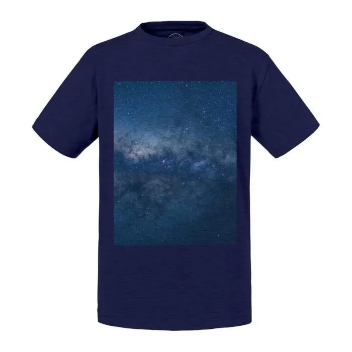 T-shirt Enfant Bleu Voie Lactee Espace Galaxie Etoile Constellation Astronomie-0