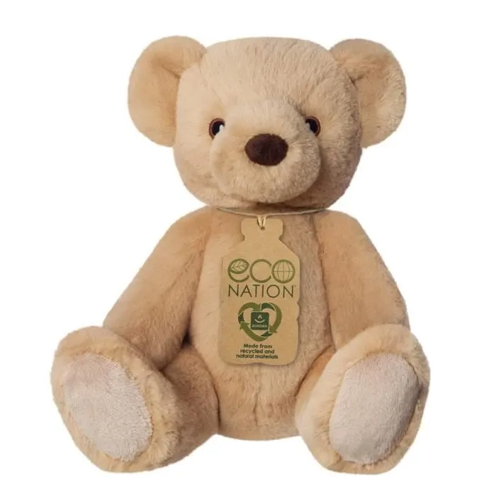 Peluche - AURORA WORLD - ECO NATION OURS - Fabriqué en plastique recyclé - Yeux brodés - 3 ans et plus-0