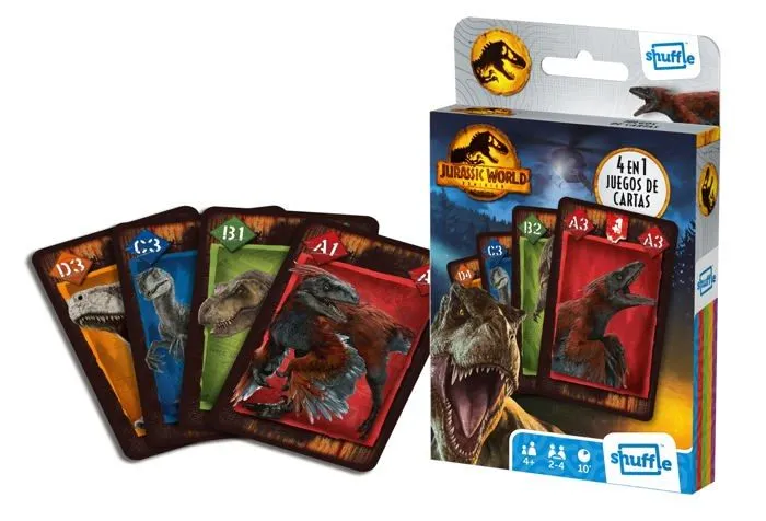 Shuffle - 1 baraja - Jurassic World Jeu de Cartes pour Enfants a partir de 4 Ans. Version espagnole.-3