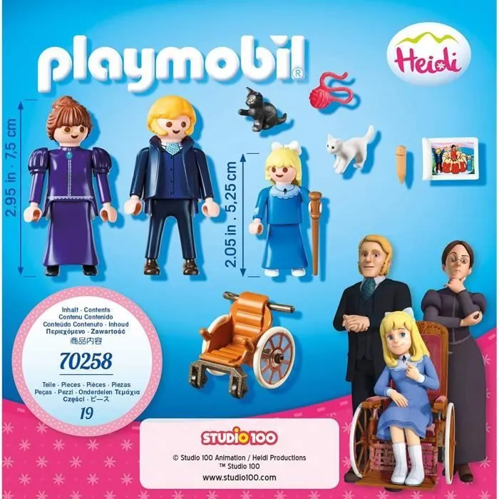 Playmobil - Heidi - Clara avec son père et Mlle Rottenmeier - Fauteuil roulant - 19 pièces-2