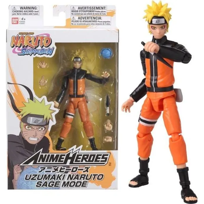Figurine Naruto Mode Hermite - BANDAI Anime Heroes - 17 cm - 16 points d'articulation-0