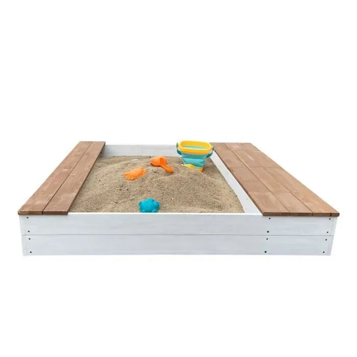 Bac à sable avec Bassin et Espace de Rangement - AXI Evy - Blanc, Brun - Pour Enfant à partir de 3 ans-3