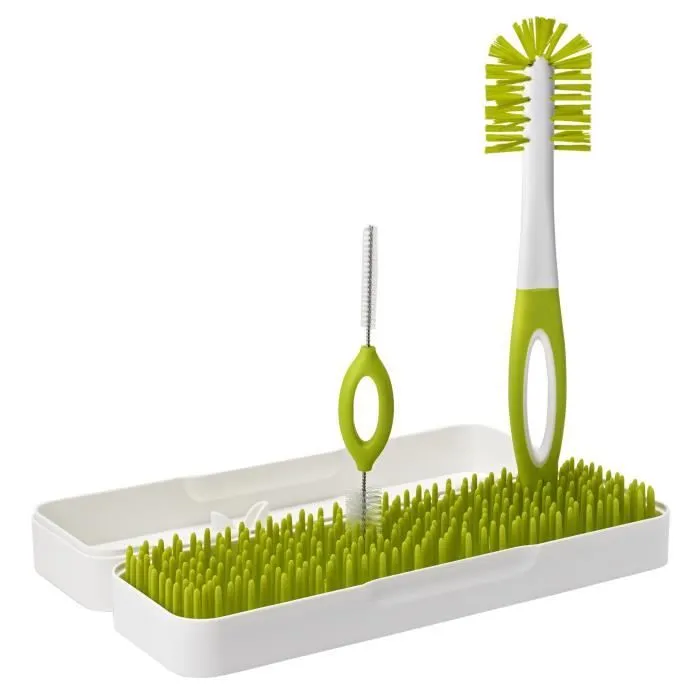 Egouttoir et Lave-Biberon de Voyage Trip - BOON - Mixte - Dès la naissance - Vert et blanc - Silicone-1