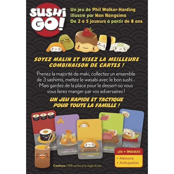 Cocktail Games - Sushi Go! - Jeu de société - À partir de 8 ans - 2 à 5 joueurs - 15 minutes-2