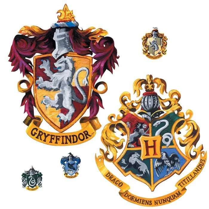 Sticker geant repositionnable Blasons Griffondor et Poudlard Harry Potter 45,7CM X 101,6CM-1