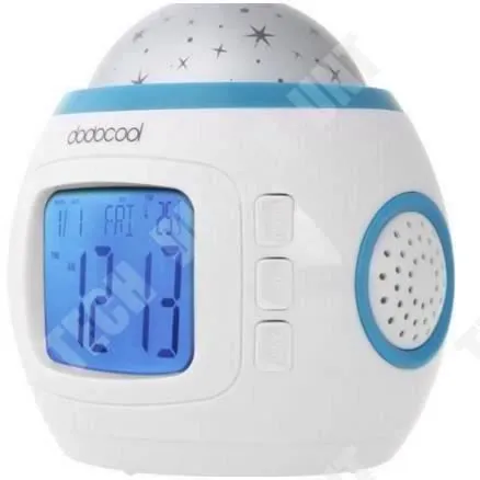 Radio réveil Enfants multifonctions Projecteur Lumière musique dormir affichage heure température parfait chambre enfant COSwk33682-2