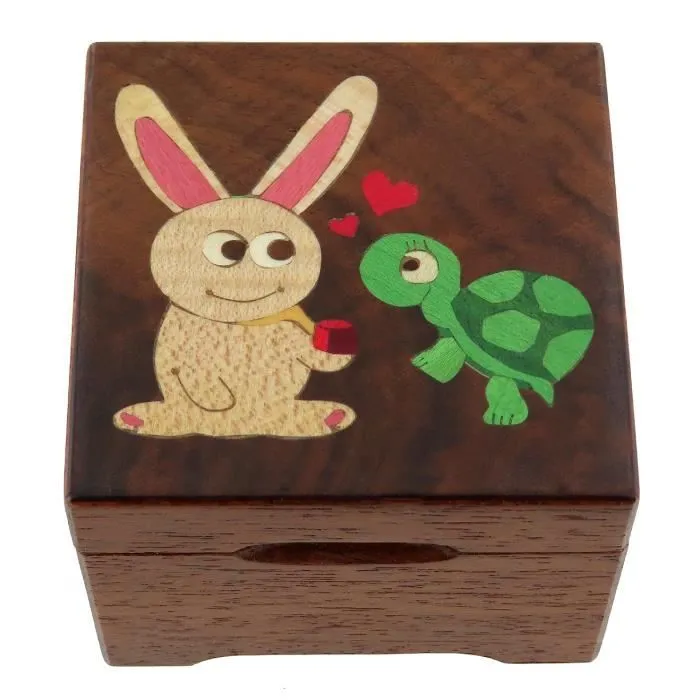 Boîte à musique - LUTECE CREATIONS - Berceuse de Brahms - Lapin et tortue - 18 notes-1